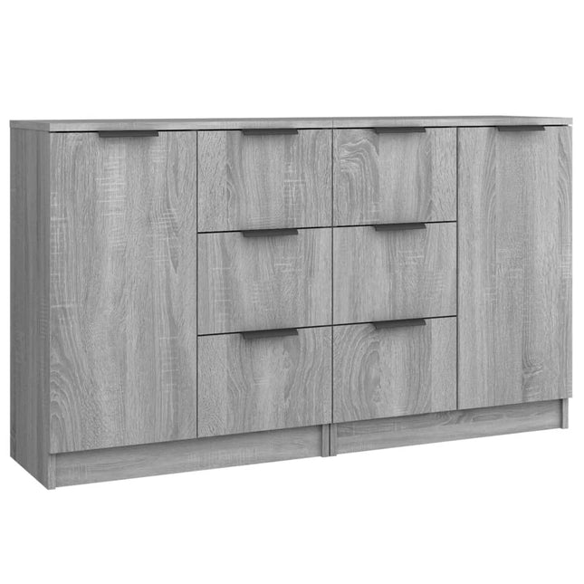skænke 2 stk. 60x30x70 cm konstrueret træ grå sonoma-eg