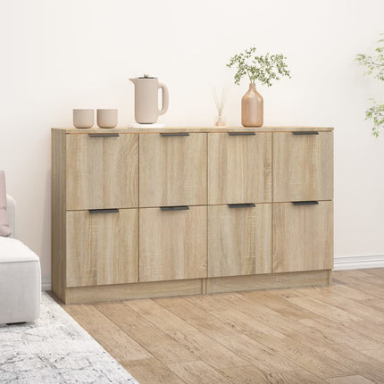 skænke 2 stk. 60x30x70 cm konstrueret træ sonoma-eg