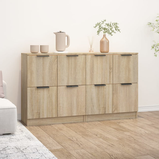 skænke 2 stk. 60x30x70 cm konstrueret træ sonoma-eg