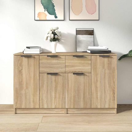 skænke 2 stk. 60x30x70 cm konstrueret træ sonoma-eg