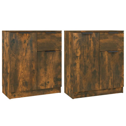 skænke 2 stk. 60x30x70 cm konstrueret træ røget egetræsfarve