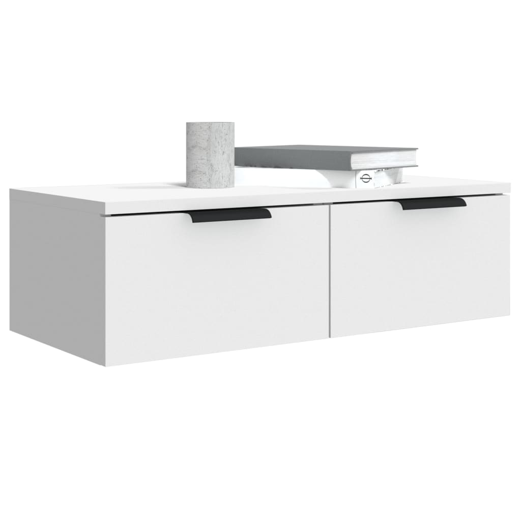 vægskabe 2 stk. 68x30x20 cm konstrueret træ hvid