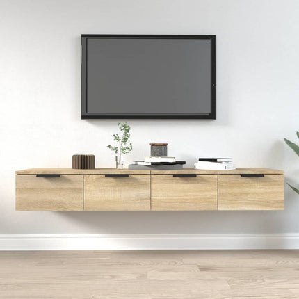 vægskabe 2 stk. 68x30x20 cm konstrueret træ sonoma-eg