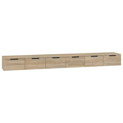 vægskabe 2 stk. 102x30x20 cm konstrueret træ sonoma-eg
