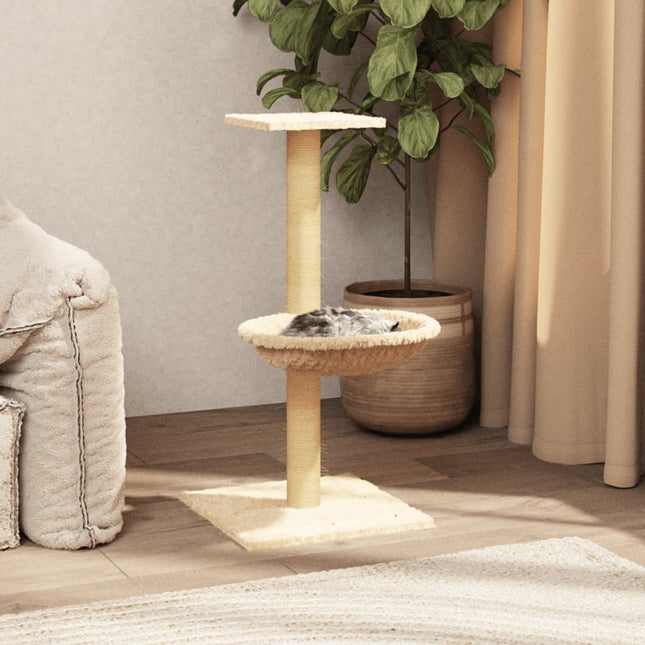 kradsetræ med sisalkradsestolpe 74 cm cremefarvet