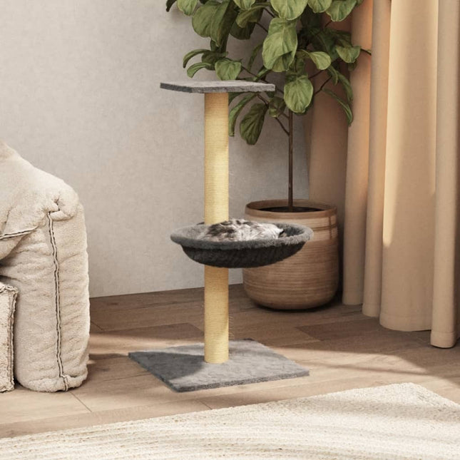 kradsetræ med sisalkradsestolpe 74 cm lysegrå