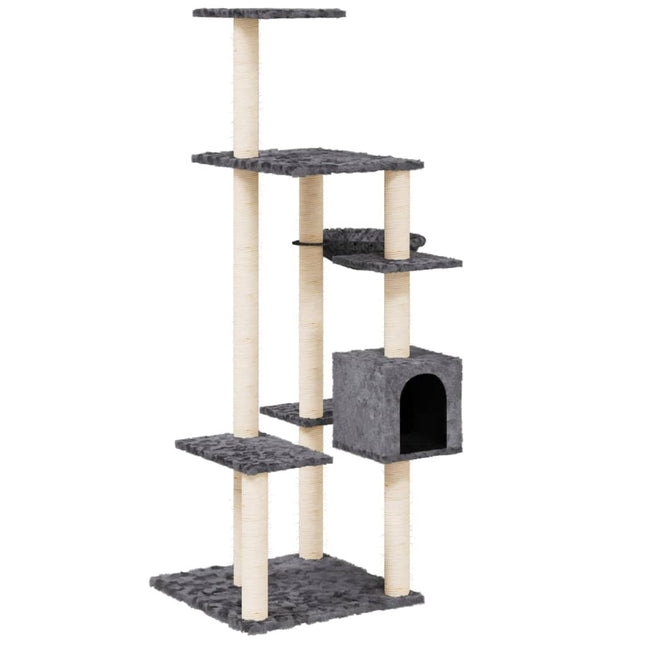 kradsetræ med sisalstolper 142 cm mørkegrå