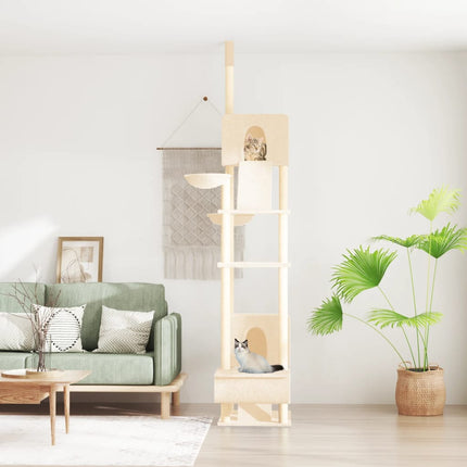 kradsetræ fra gulv til loft 277-303 cm cremefarvet