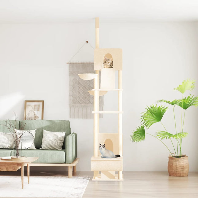 kradsetræ fra gulv til loft 277-303 cm cremefarvet