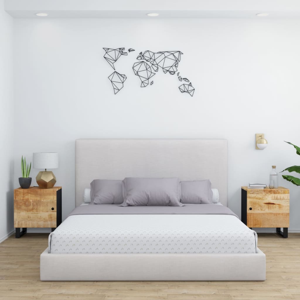 sengeborde 2 stk. 40x33x46 cm massivt mangotræ