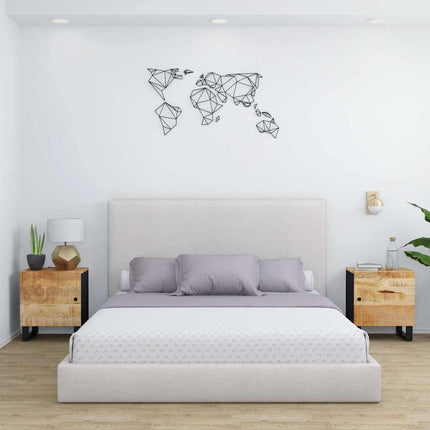 sengeborde 2 stk. 40x33x46 cm massivt mangotræ