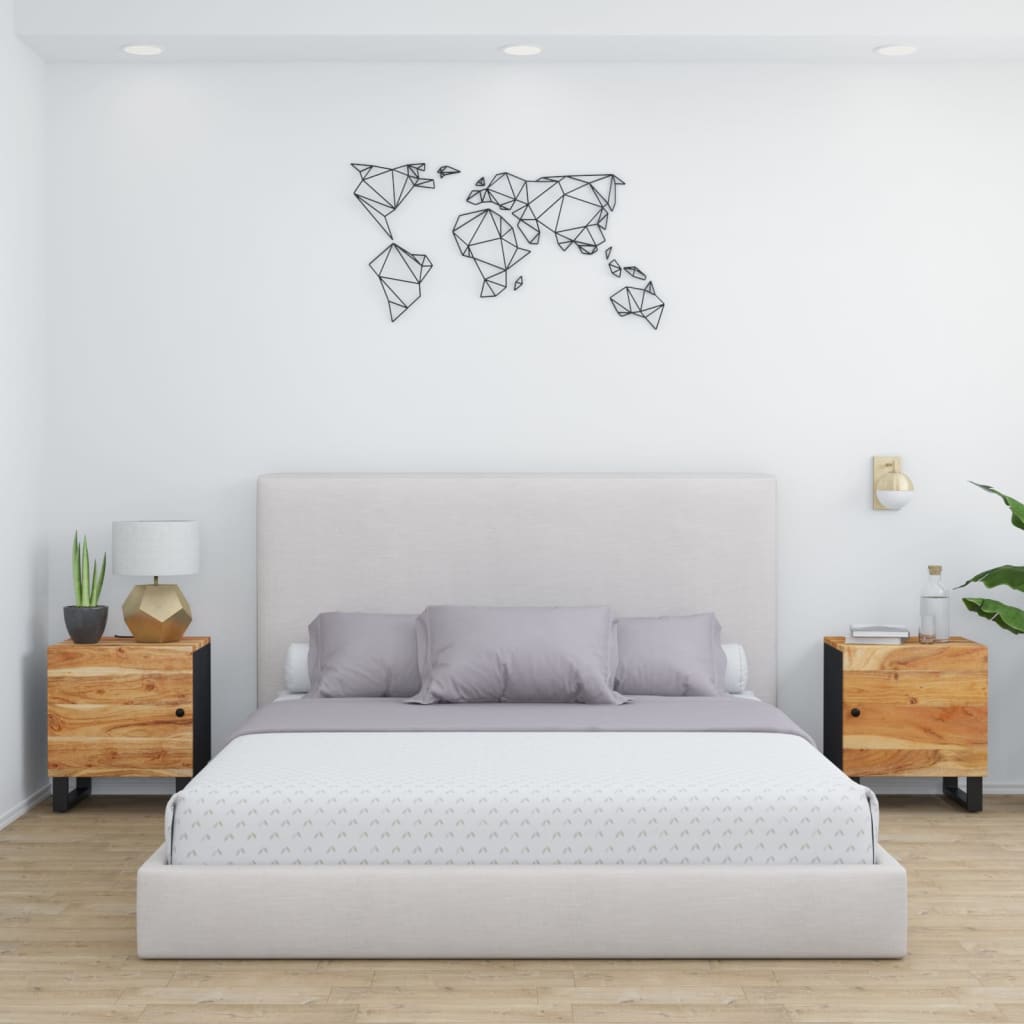 sengeborde 2 stk. 40x33x46 cm massivt akacietræ