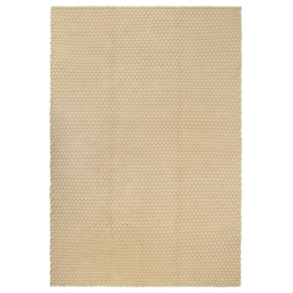 gulvtæppe 120x180 cm rektangulært bomuld naturfarvet