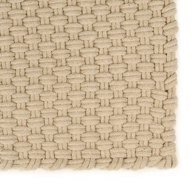 gulvtæppe 160x230 cm rektangulært bomuld naturfarvet