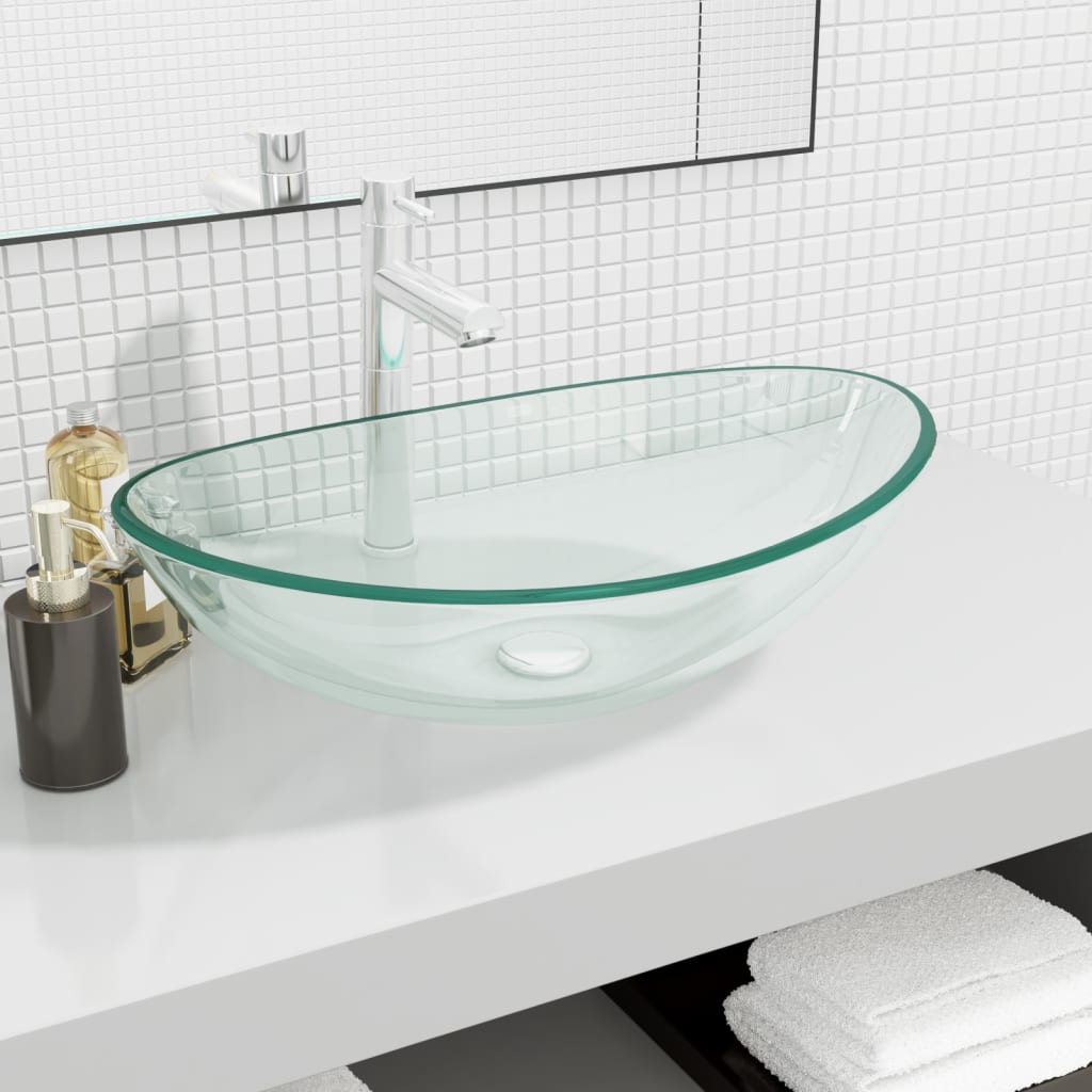 Håndvask 54,5x35x15,5 Cm Hærdet Glas Transparent - Vidaxl