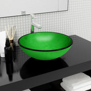 håndvask 42x14 cm hærdet glas grøn