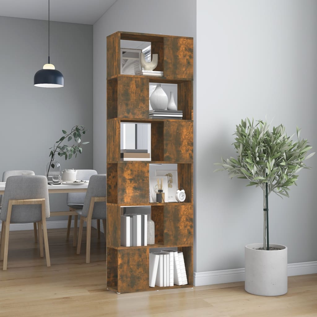 Bogreol/Rumdeler 60X24X186 Cm Konstrueret Træ - Røget eg