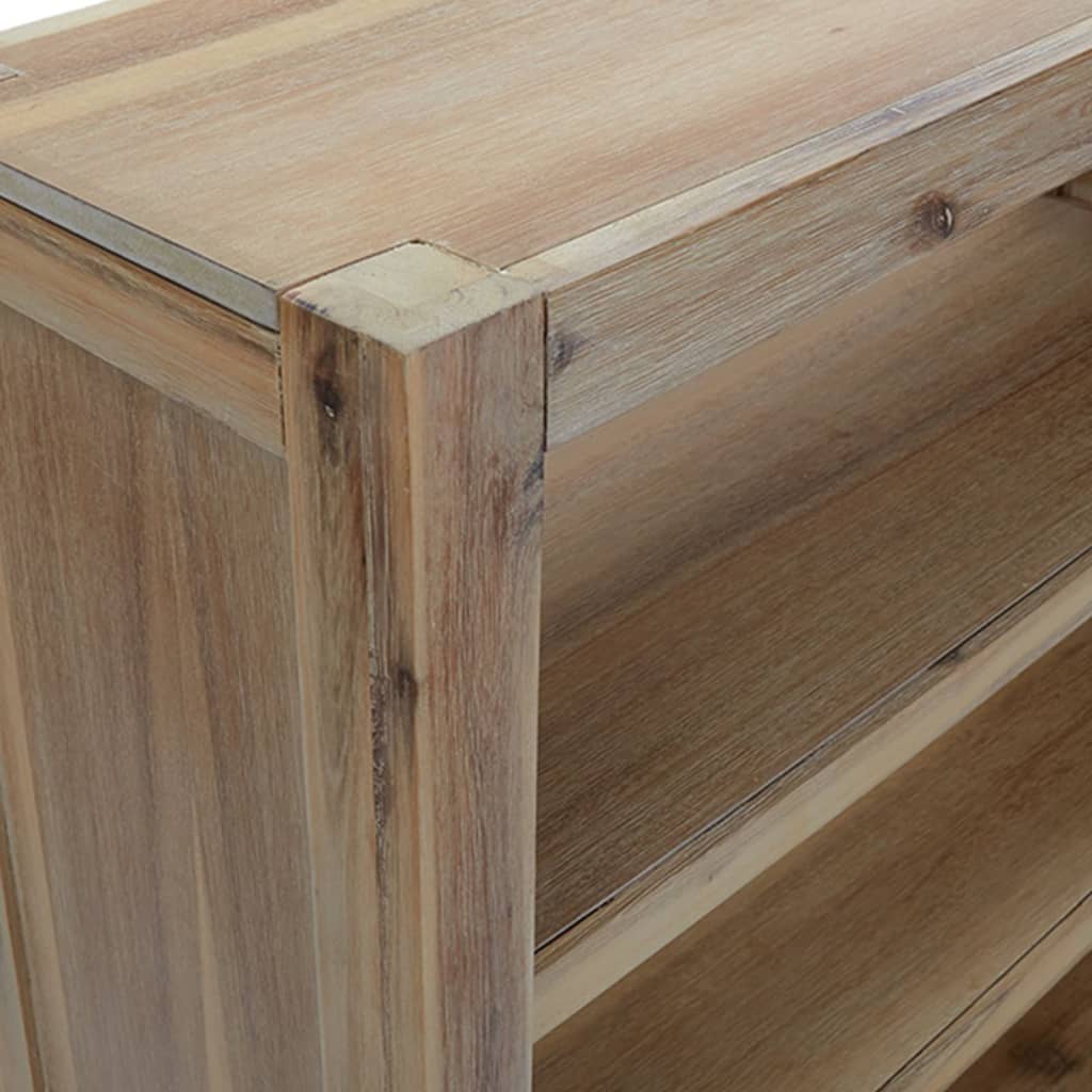 bogreol med 5 hylder 80x30x140 cm massivt akacietræ
