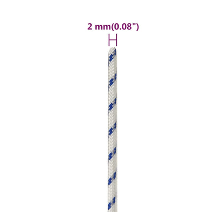 tovværk til båd 2 mm 100 m polypropylen hvid