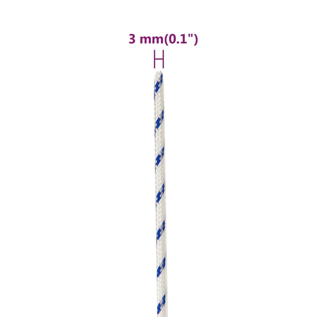 tovværk til båd 3 mm 50 m polypropylen hvid