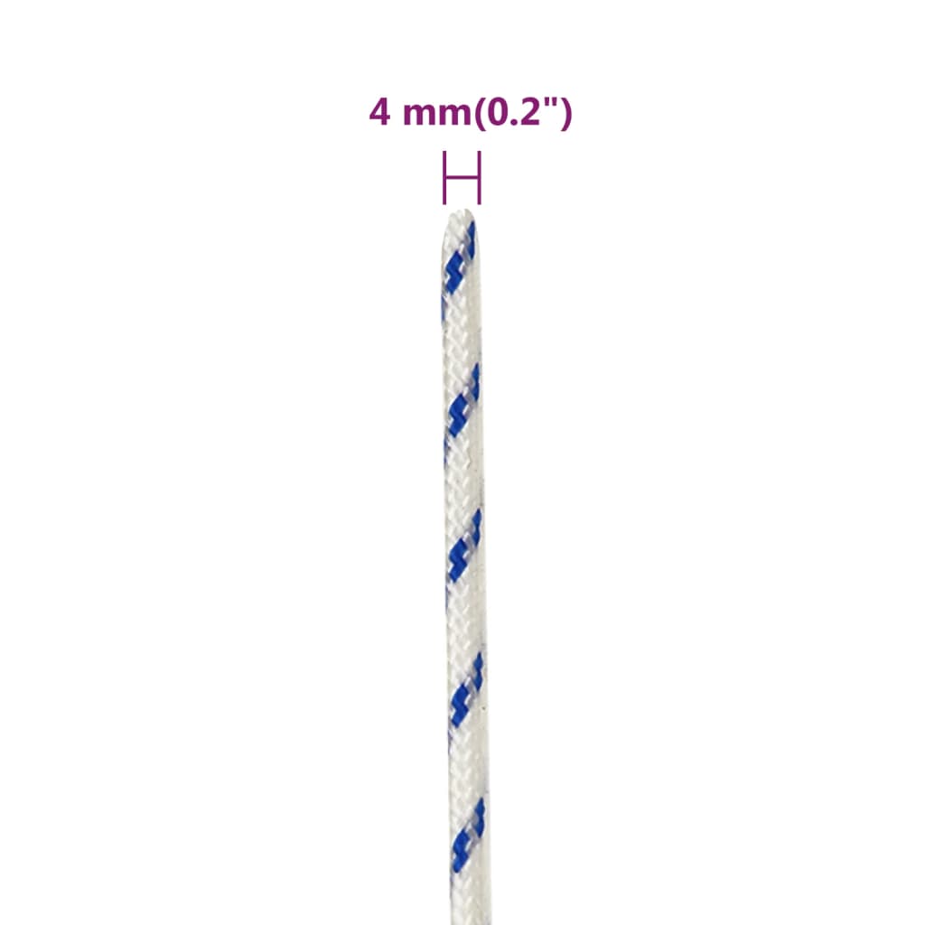 tovværk til båd 4 mm 250 m polypropylen hvid