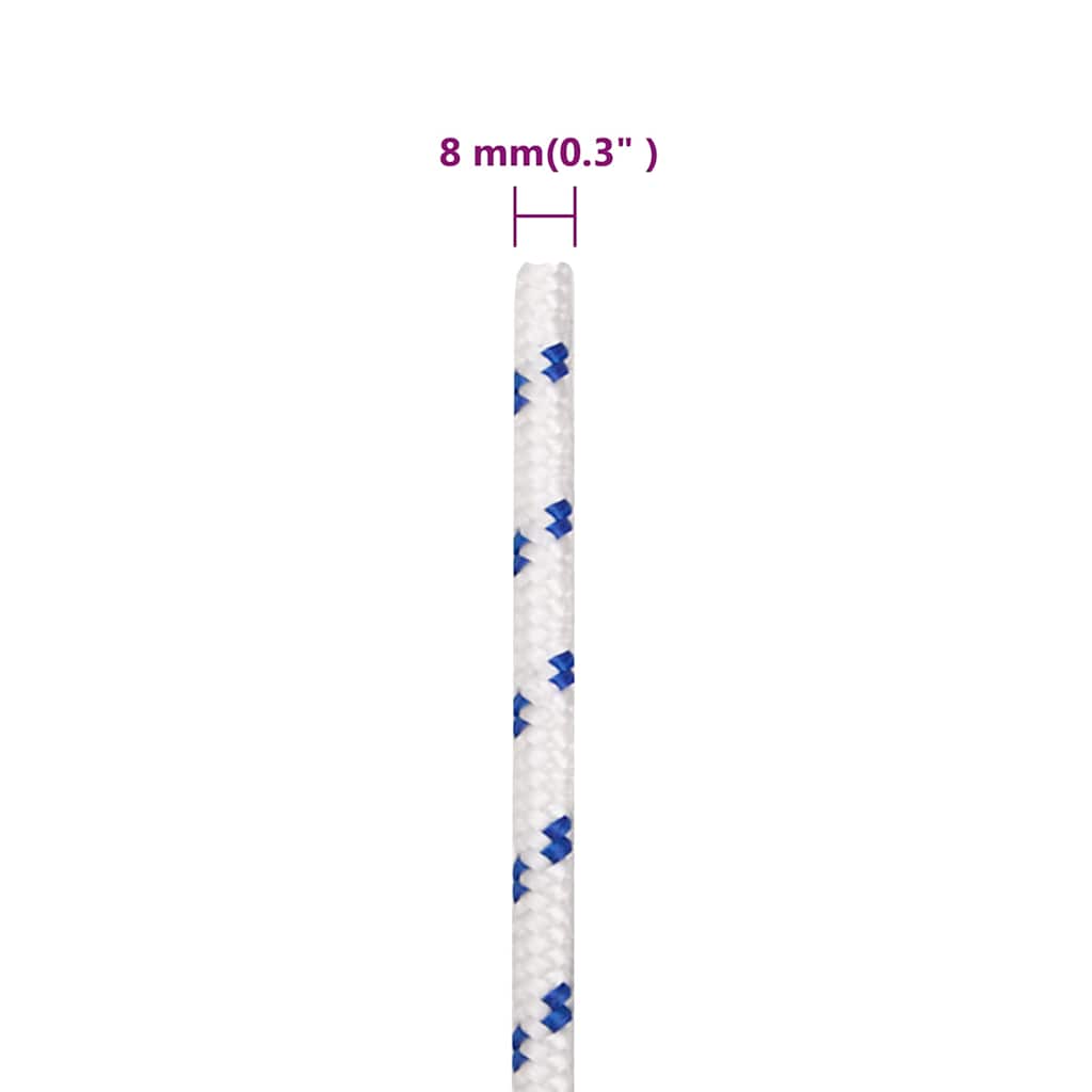 tovværk til båd 8 mm 250 m polypropylen hvid
