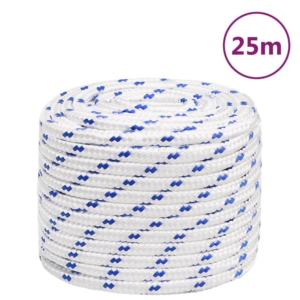 tovværk til båd 18 mm 25 m polypropylen hvid