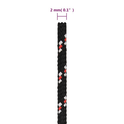 tovværk til båd 2 mm 50 m polypropylen sort