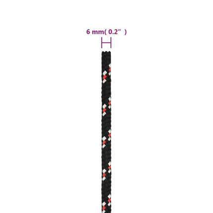 tovværk til båd 6 mm 50 m polypropylen sort