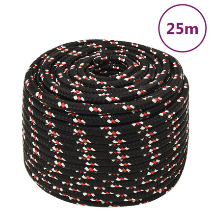 tovværk til båd 12 mm 25 m polypropylen sort
