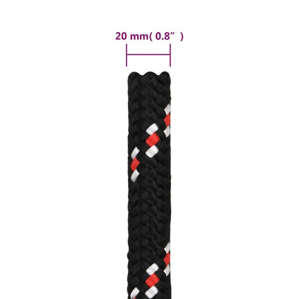 tovværk til båd 20 mm 100 m polypropylen sort