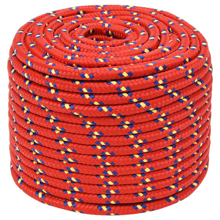 tovværk til båd 14 mm 25 m polypropylen rød