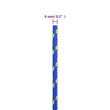 tovværk til båd 6 mm 50 m polypropylen blå