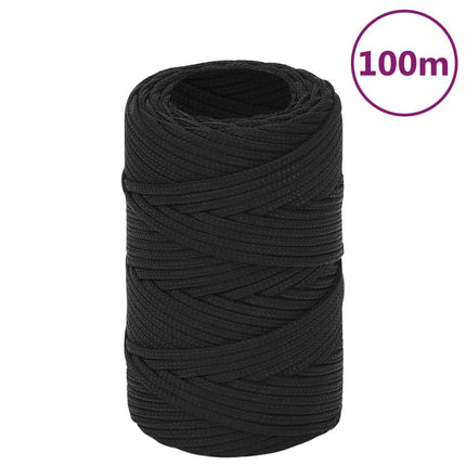 tovværk til båd 2 mm 100 m polypropylen sort
