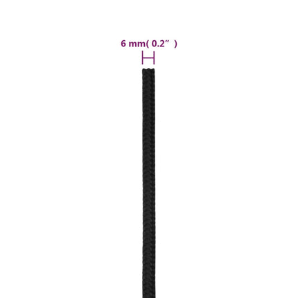 tovværk til båd 6 mm 100 m polypropylen sort