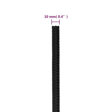 tovværk til båd 10 mm 25 m polypropylen sort