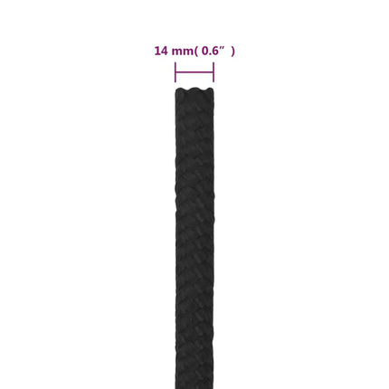tovværk til båd 14 mm 100 m polypropylen sort