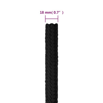 tovværk til båd 18 mm 50 m polypropylen sort