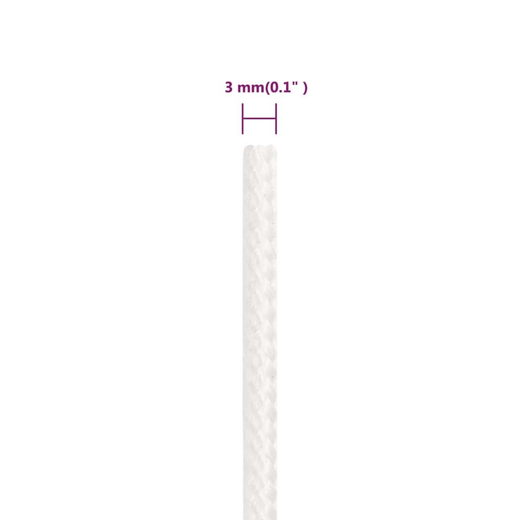tovværk til båd 3 mm 25 m polypropylen hvid