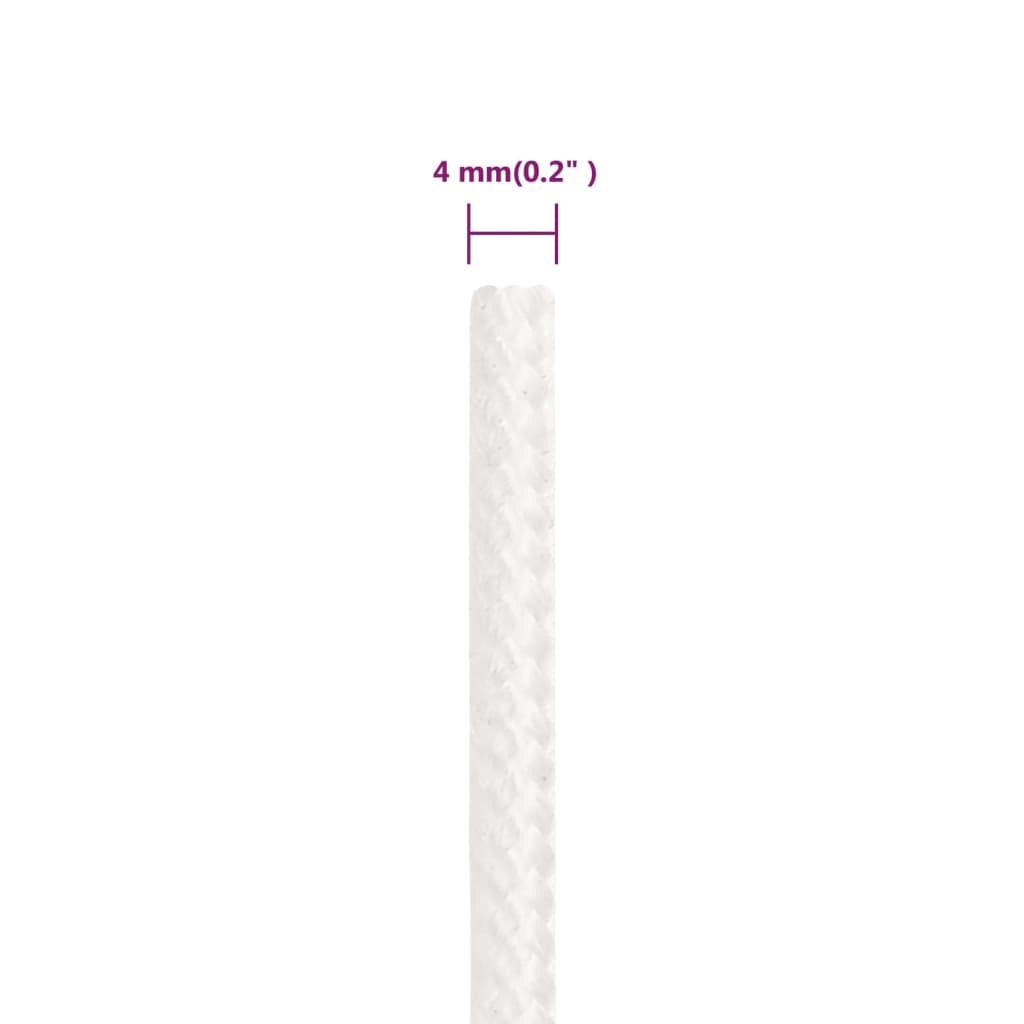 tovværk til båd 4 mm 50 m polypropylen hvid