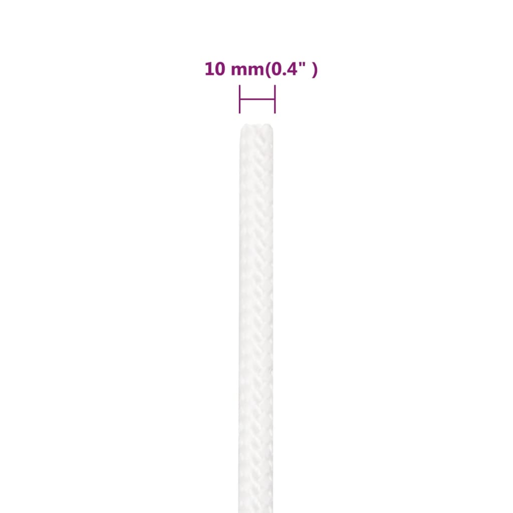 tovværk til båd 10 mm 25 m polypropylen hvid