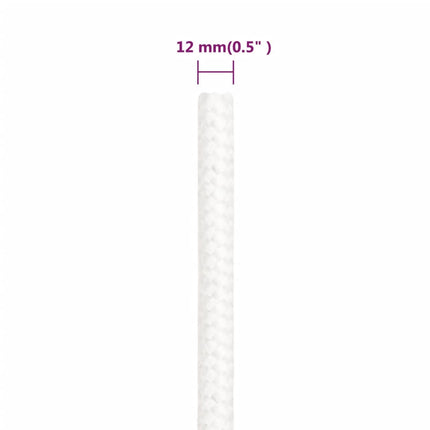 tovværk til båd 12 mm 25 m polypropylen hvid