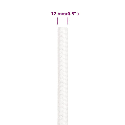 tovværk til båd 12 mm 50 m polypropylen hvid