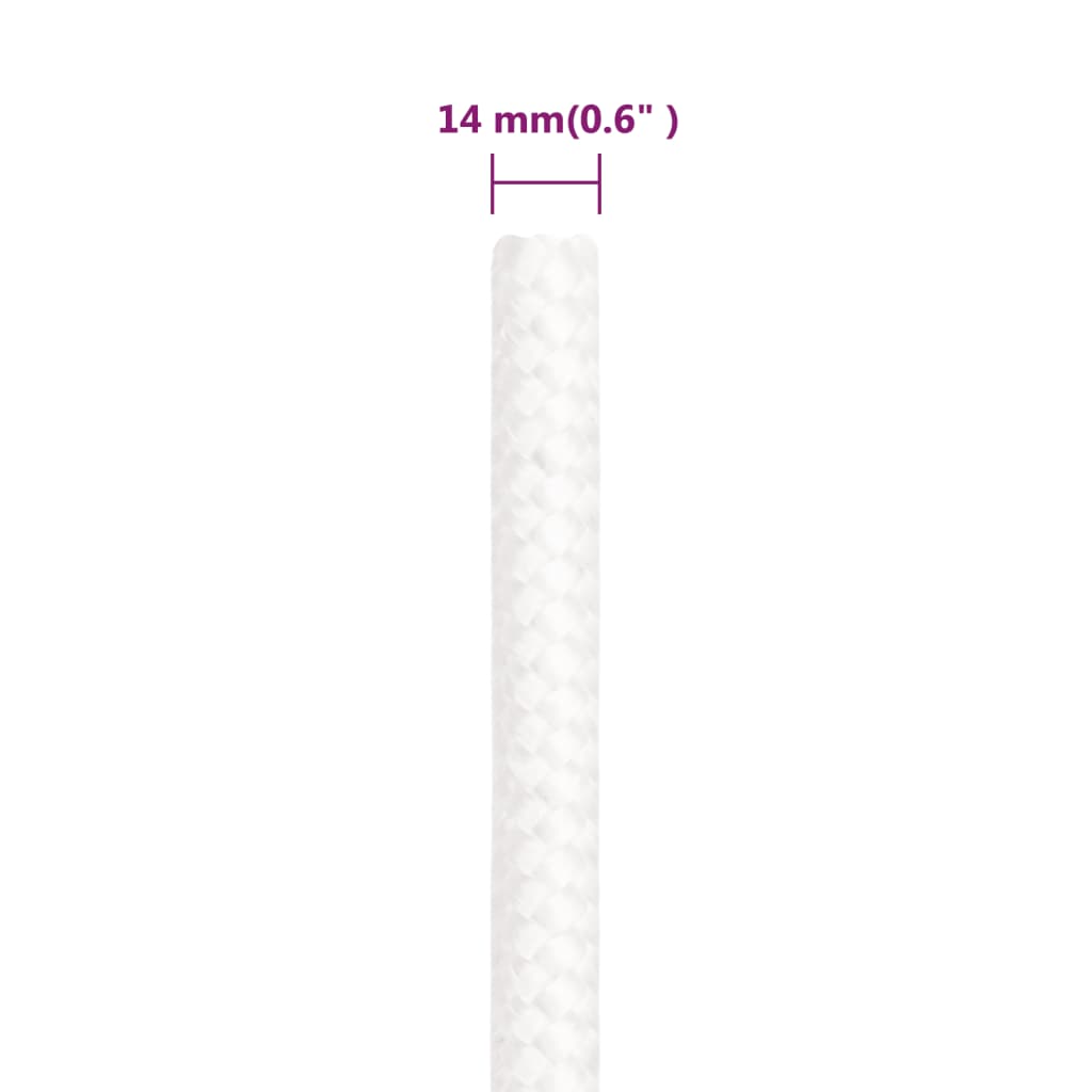tovværk til båd 14 mm 25 m polypropylen hvid
