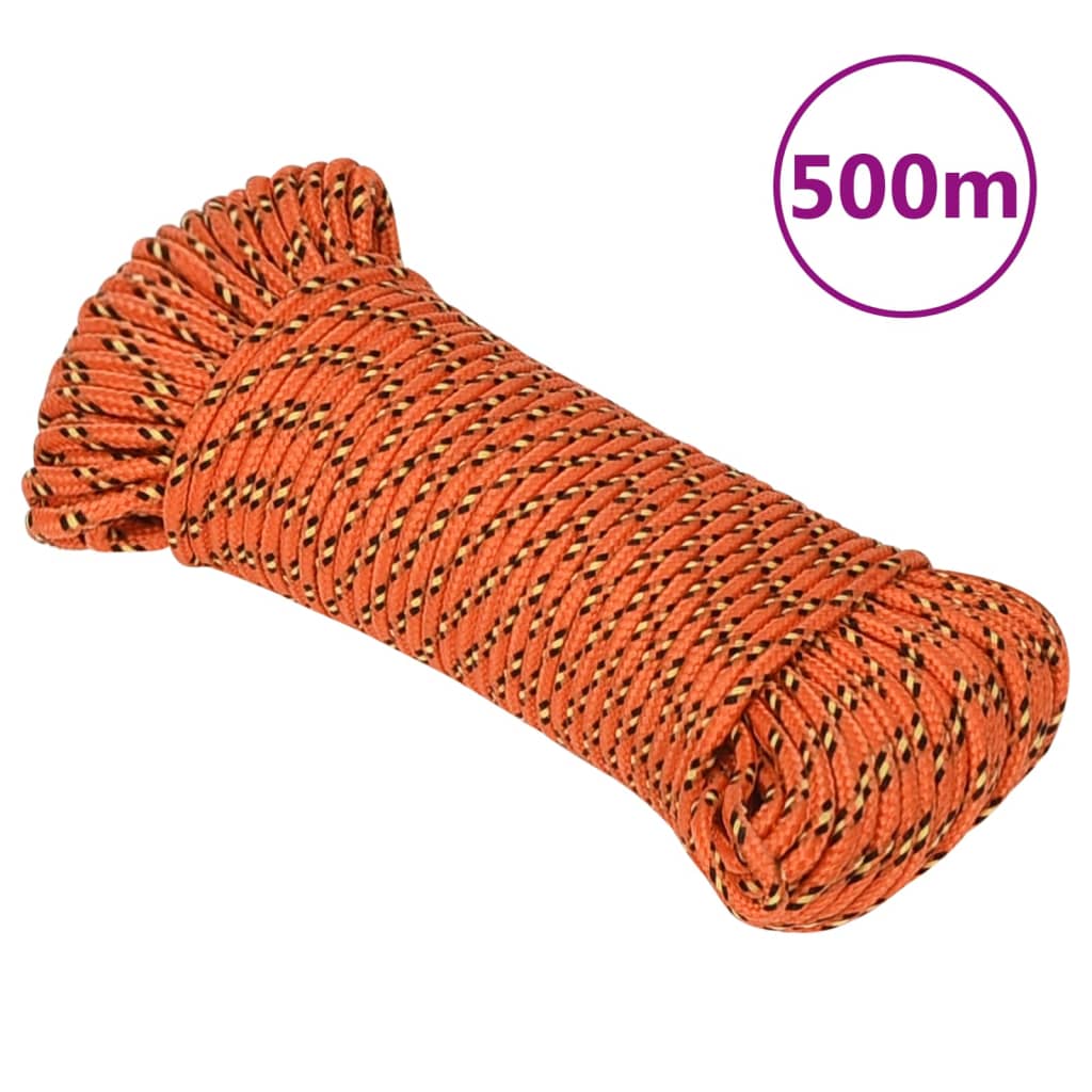 tovværk til båd 4 mm 500 m polypropylen orange