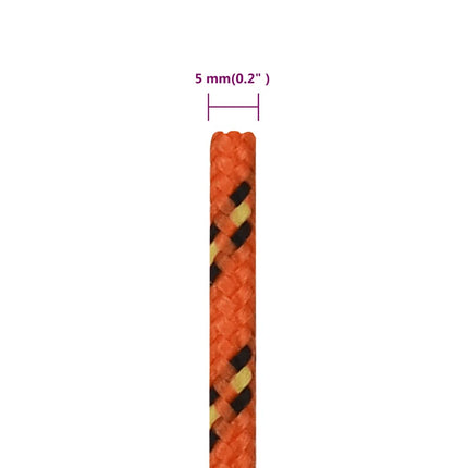 tovværk til båd 5 mm 250 m polypropylen orange