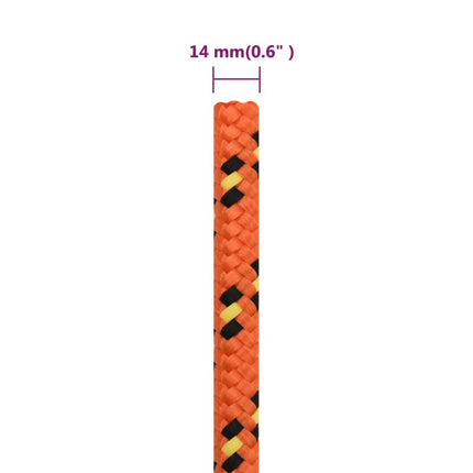 tovværk til båd 14mm 100 m polypropylen orange