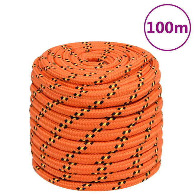 tovværk til båd 16 mm 100 m polypropylen orange