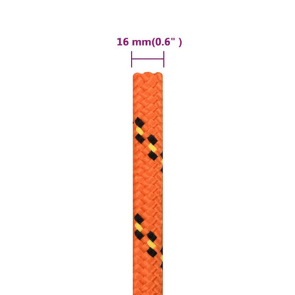tovværk til båd 16 mm 250 m polypropylen orange
