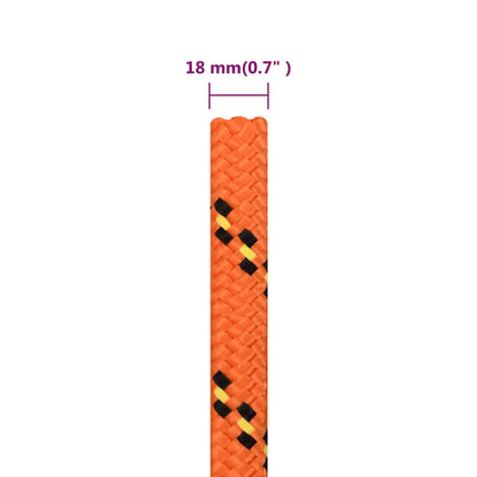 tovværk til båd 18 mm 50 m polypropylen orange